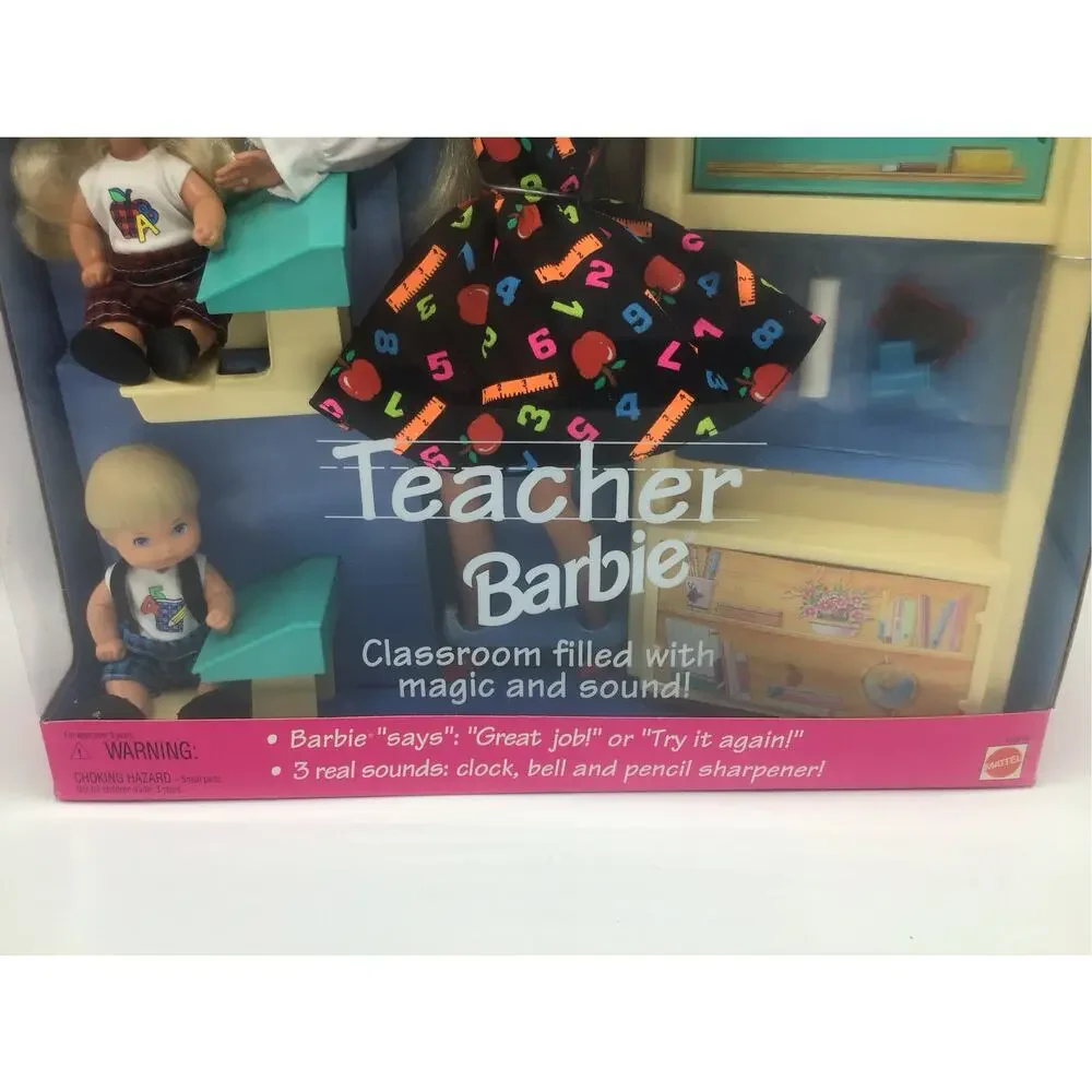Teacher Barbie Doll Set 1995 Mattel 13914 Classroom Magic Sound NIB New